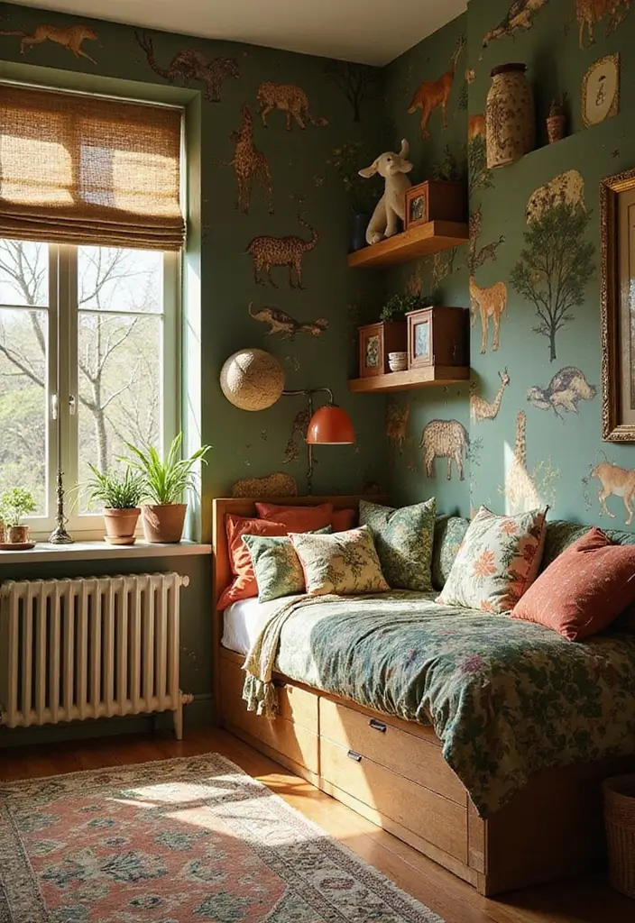 30 Preteen Boys Bedroom Ideas That Balance Fun & Function - 20. Enchanted Jungle: A Safari-Themed Room