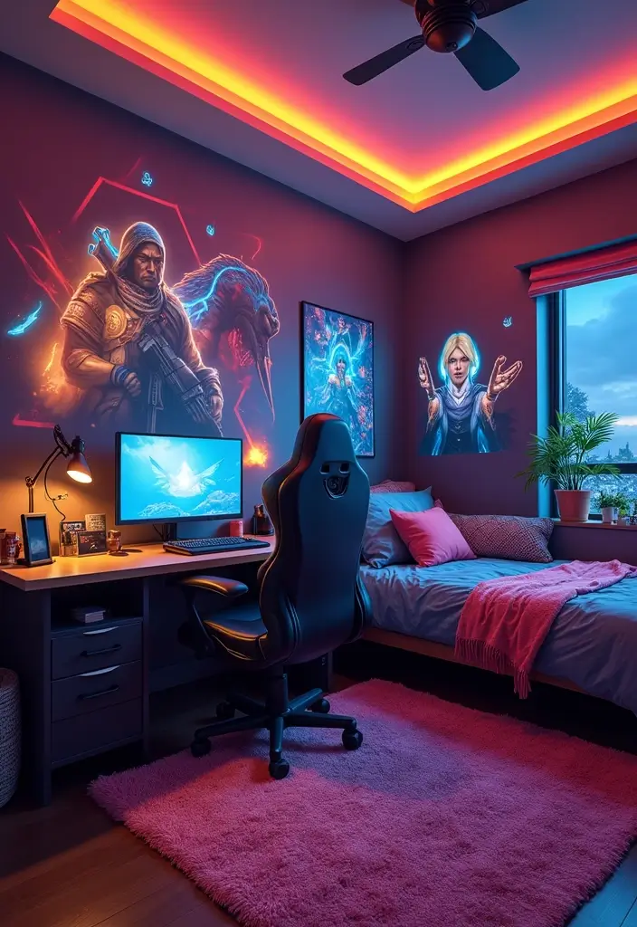 30 Preteen Boys Bedroom Ideas That Balance Fun & Function - 4. Gamer's Paradise: A Video Game Oasis