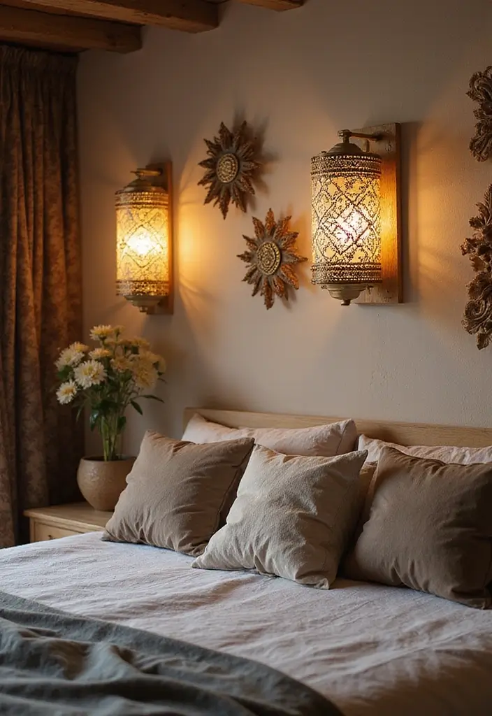 30 Wall Lamps Bedroom Ideas That Add Mood Lighting - 11. Artisanal Handcrafted Lamps