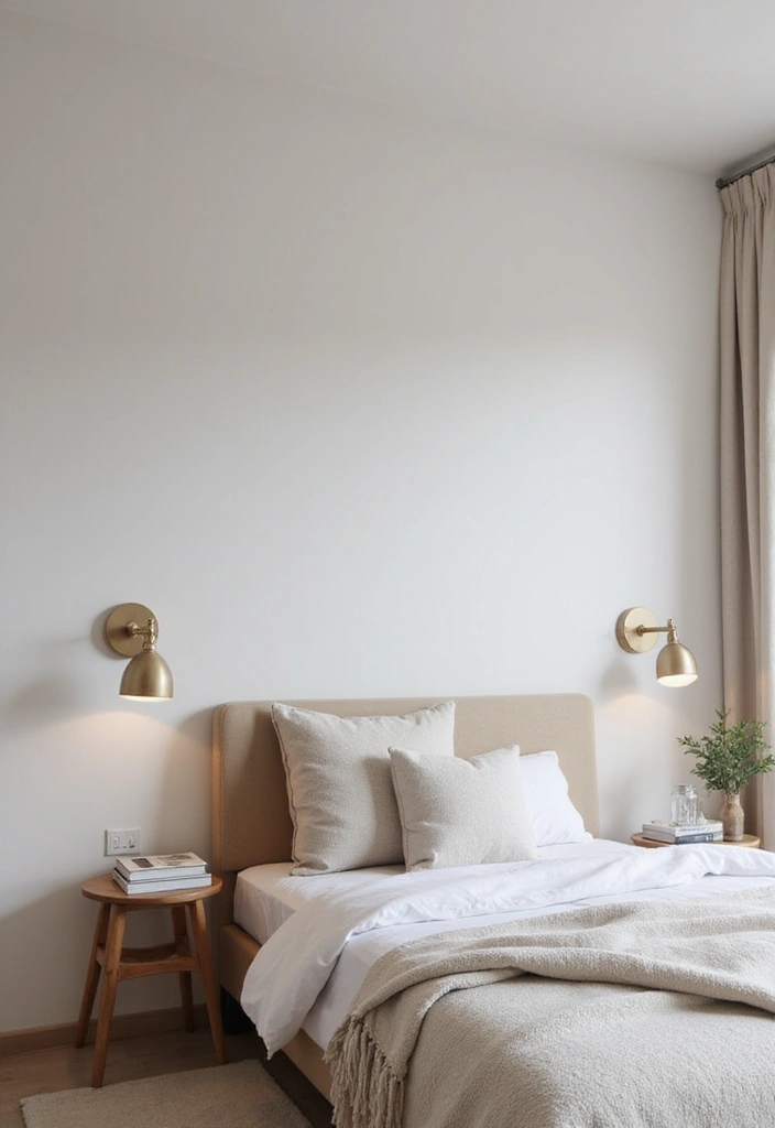 30 Wall Lamps Bedroom Ideas That Add Mood Lighting - 16. Minimalist Scandinavian Style