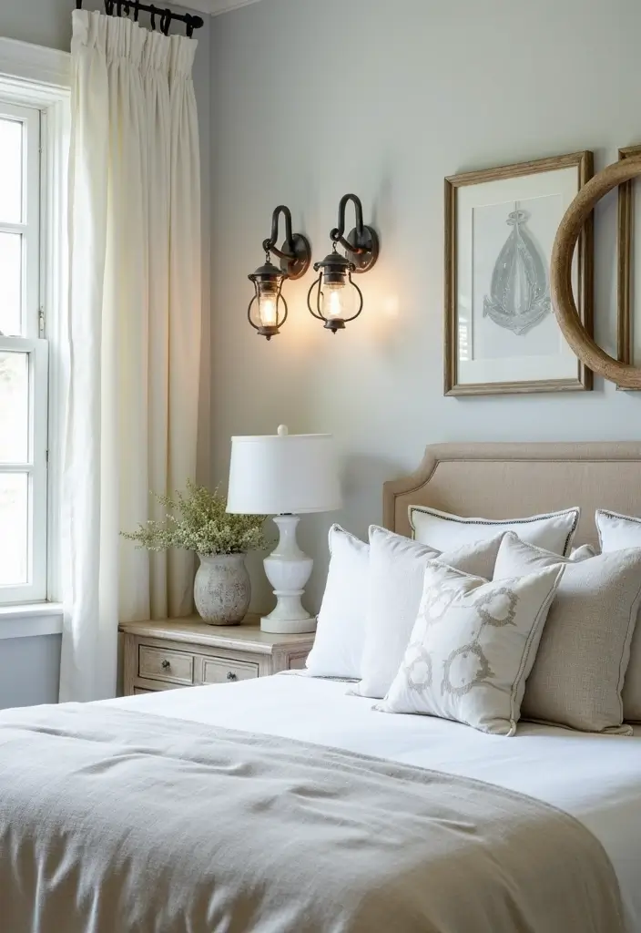 30 Wall Lamps Bedroom Ideas That Add Mood Lighting - 19. Nautical Lanterns