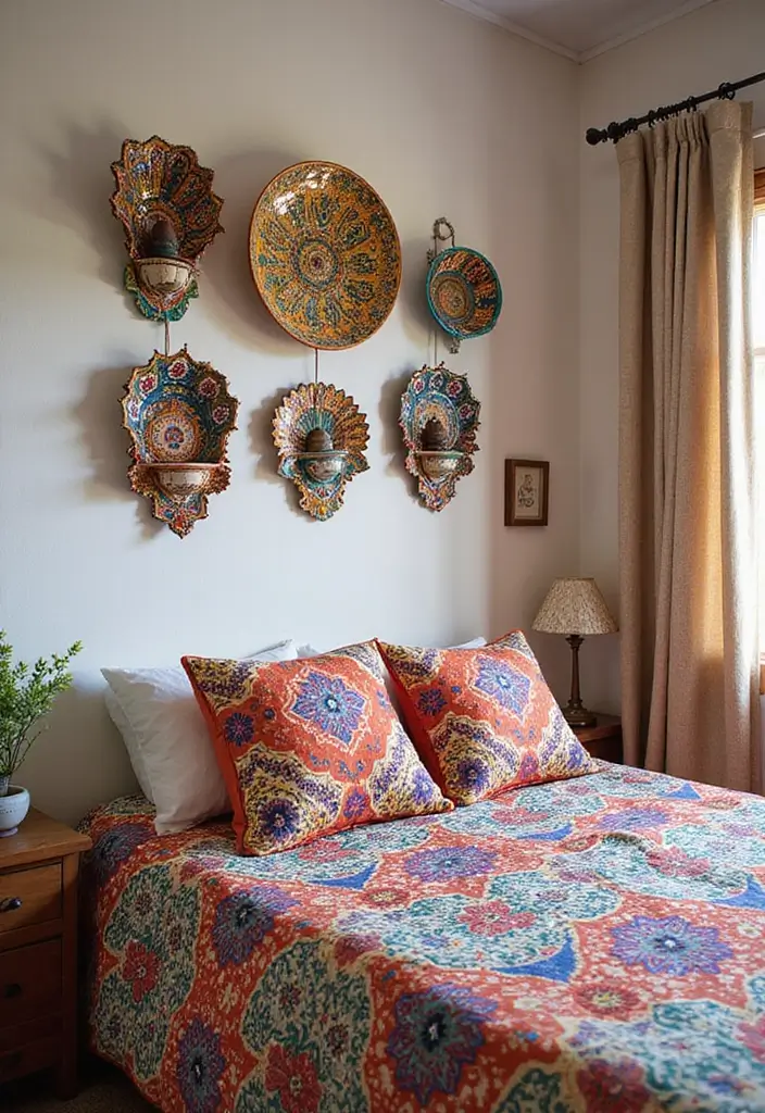 30 Wall Lamps Bedroom Ideas That Add Mood Lighting - 21. Hand-painted Ceramic Lamps