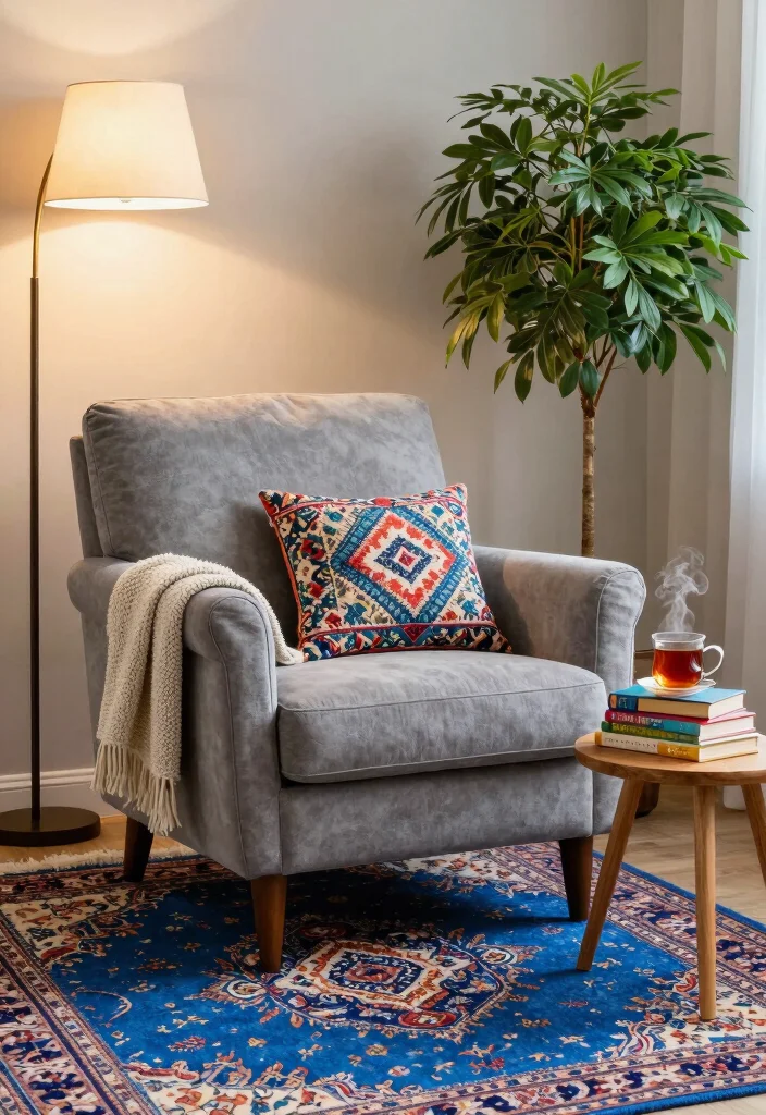 15 Blue Persian Rug Living Room Ideas Rich Classic Pattern - 1. Cozy Corner Retreat 1