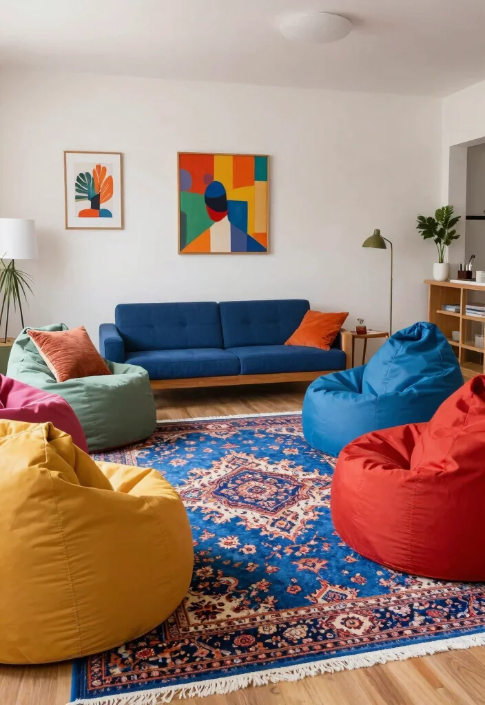 15 Blue Persian Rug Living Room Ideas Rich Classic Pattern - 13. Comfort with a Twist 1