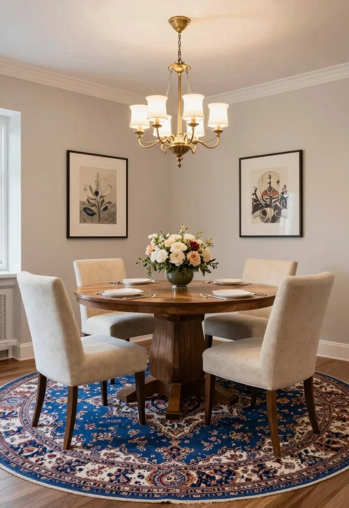 15 Blue Persian Rug Living Room Ideas Rich Classic Pattern - 2. Elegant Dining Area 1