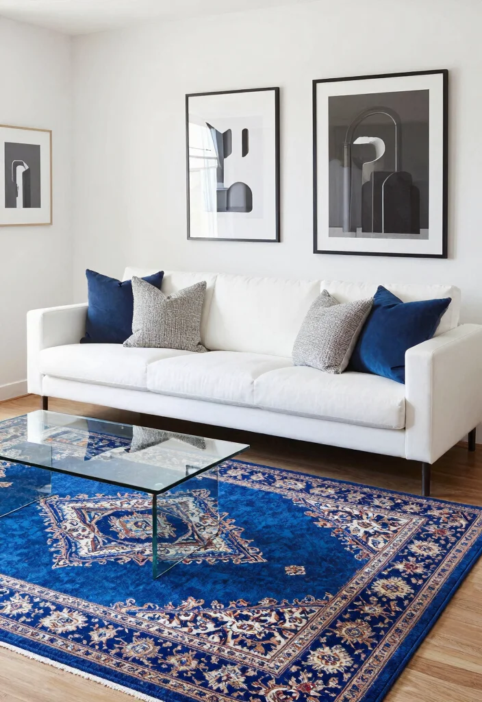 15 Blue Persian Rug Living Room Ideas Rich Classic Pattern - 3. Traditional Meets Modern 1