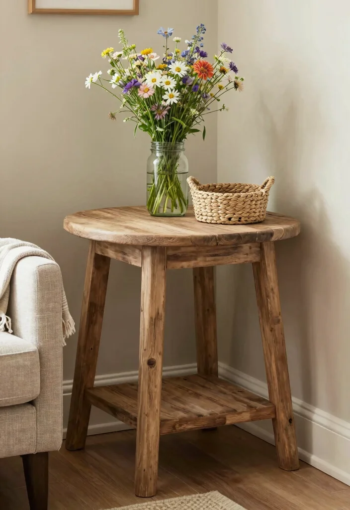 15 Corner Table Decor Living Room Ideas Small Styled Touch - 12. Farmhouse Charm 1