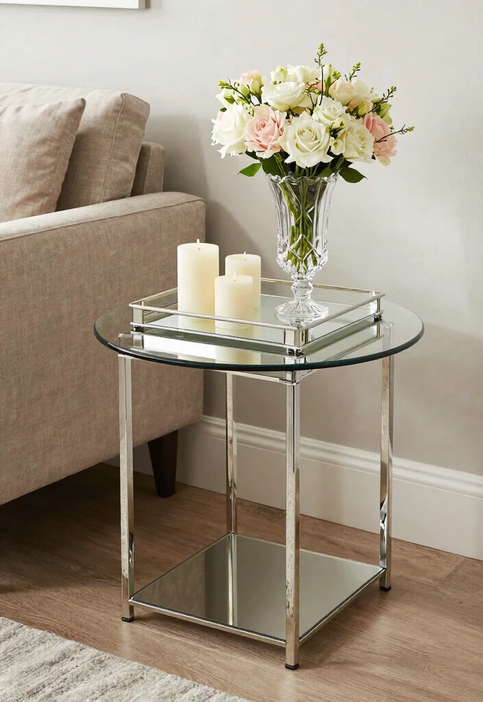 15 Corner Table Decor Living Room Ideas Small Styled Touch - 13. Chic and Glamorous 1