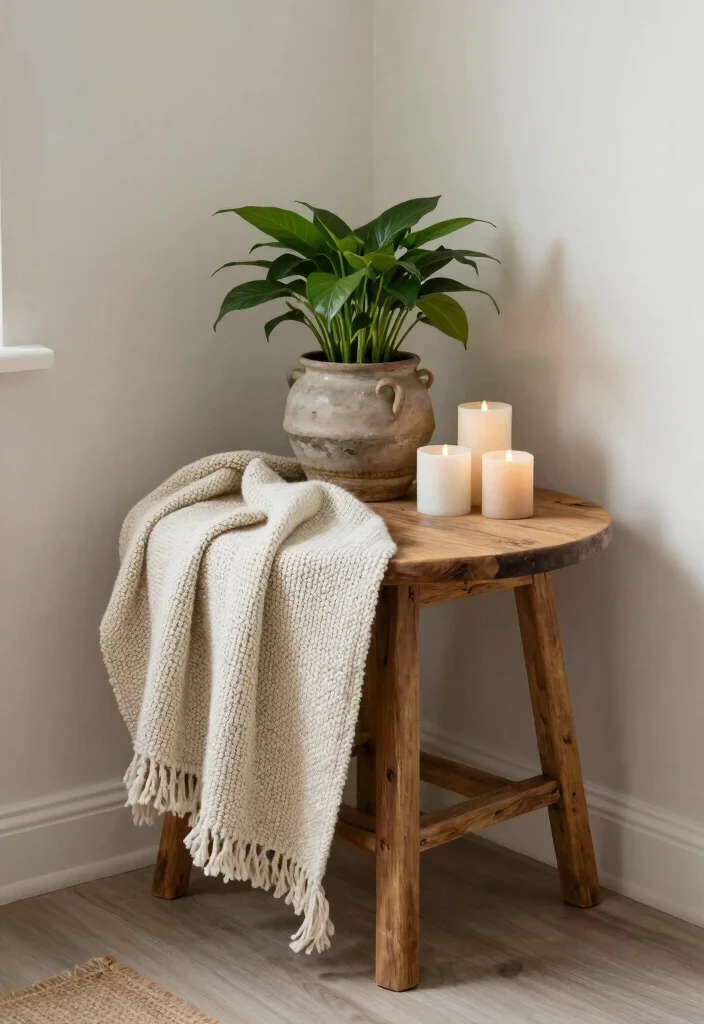 15 Corner Table Decor Living Room Ideas Small Styled Touch - 2. Cozy Corner with Textures 1