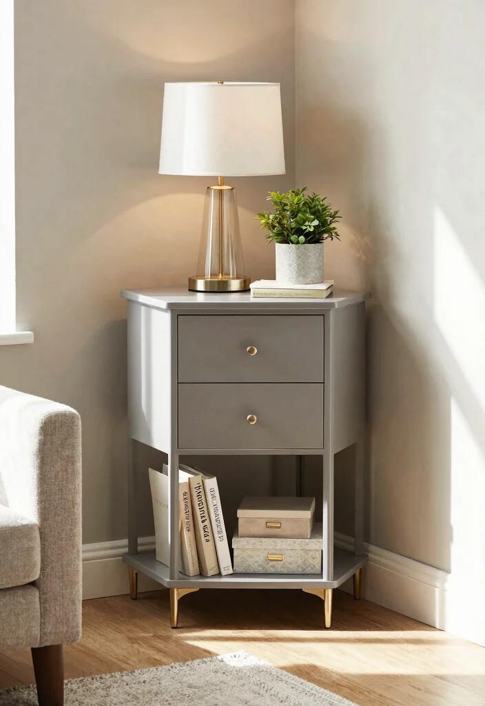 15 Corner Table Decor Living Room Ideas Small Styled Touch - 6. Functional Storage 1