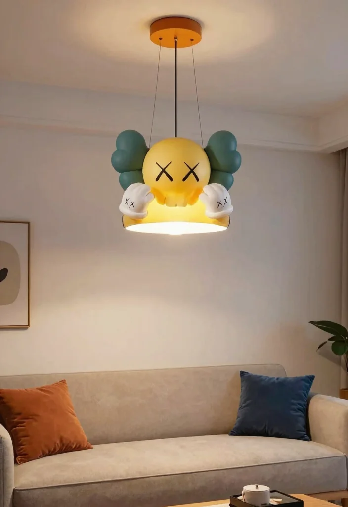 15 Kaws Living Room Decor Ideas Modern Art Inspired Style - 5. Unique Kaws-Inspired Lighting Fixtures 1