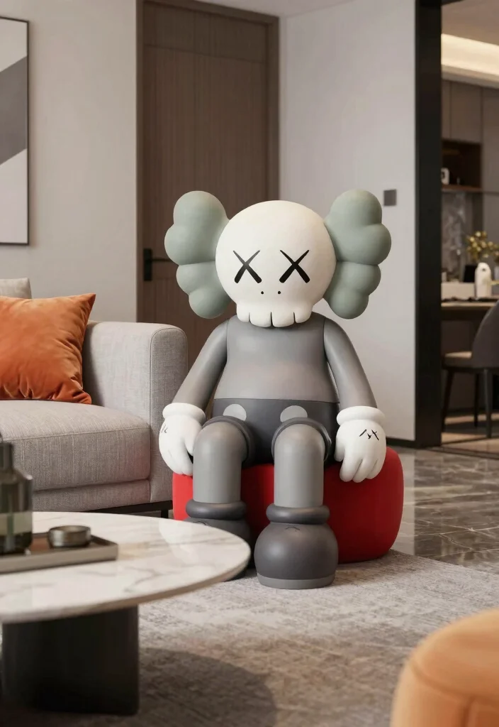 15 Kaws Living Room Decor Ideas Modern Art Inspired Style - 7. Kaws Accent Chairs for Modern Flair 1