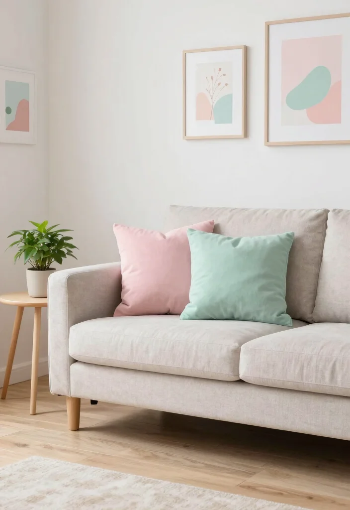 15 Light Couch Living Room Ideas for a Bright, Airy Look - 3. Pastel Palette for a Soft Touch 1