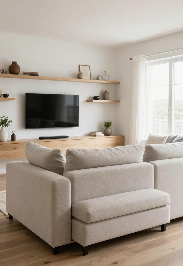 15 Light Couch Living Room Ideas for a Bright, Airy Look - 6. Functional Furniture for Small Spaces 1