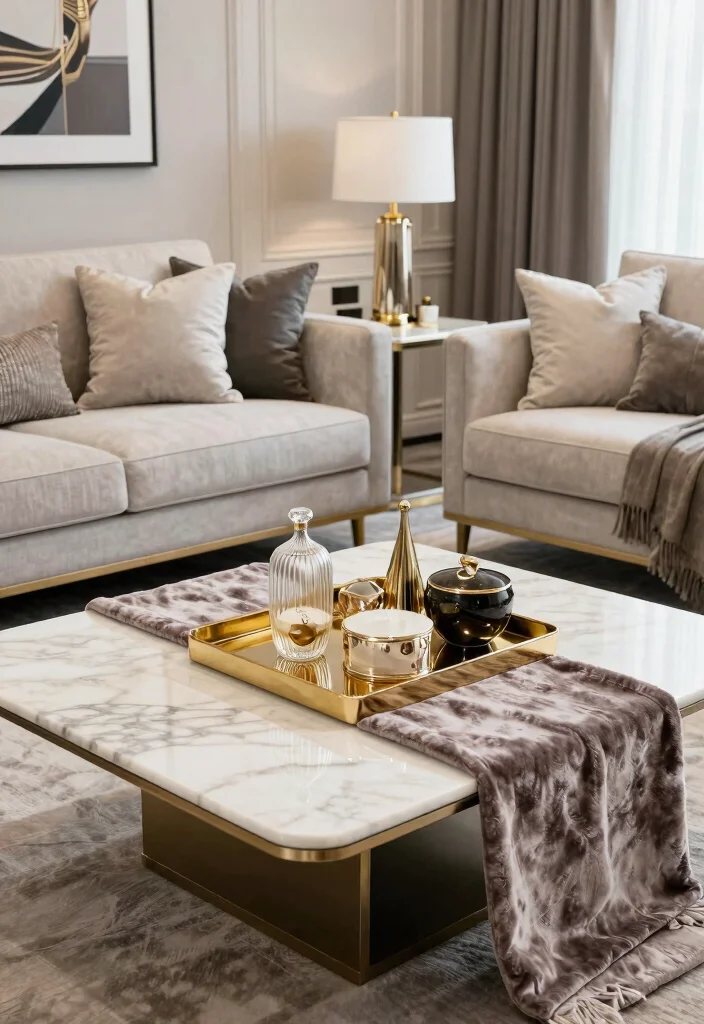 15 Living Room With Coffee Table Ideas for a Balanced Everyday Layout - 14. Luxurious Touches 1