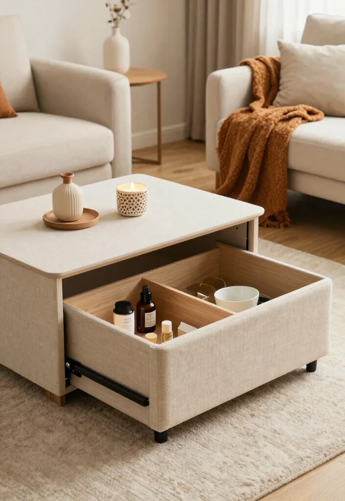 15 Living Room With Coffee Table Ideas for a Balanced Everyday Layout - 5. Functional Storage Solutions 1