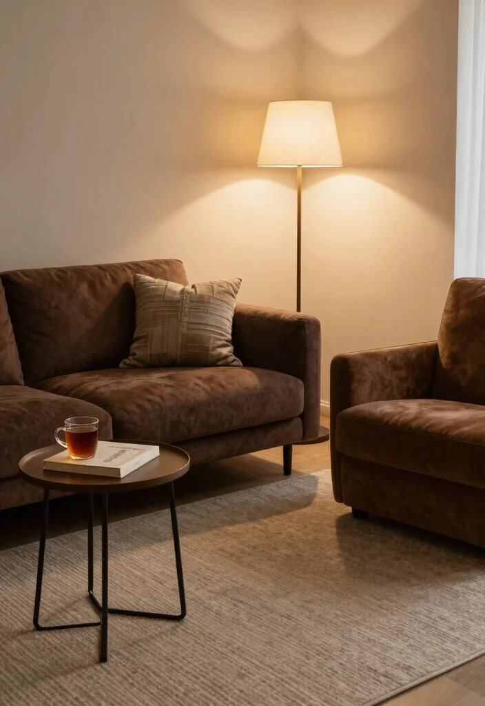 15 Living Room With Dark Brown Couch Ideas: Warm Grounded Style - 8. Cozy Nooks for Relaxation 1