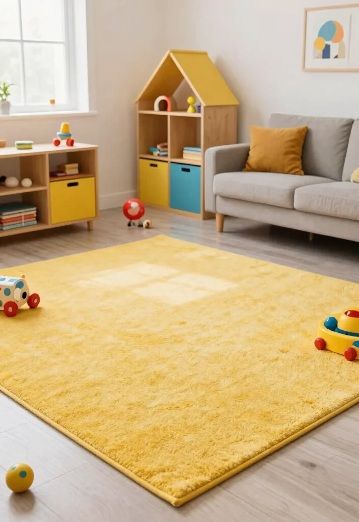 15 Yellow Rug Living Room Ideas: Bright Happy Pop - 15. Kids’ Playroom Inspiration 1