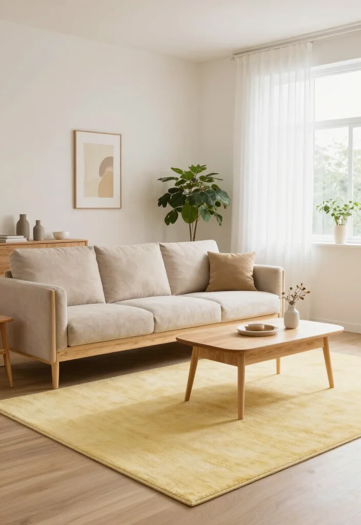 15 Yellow Rug Living Room Ideas: Bright Happy Pop - 2. Sunshine and Serenity 1