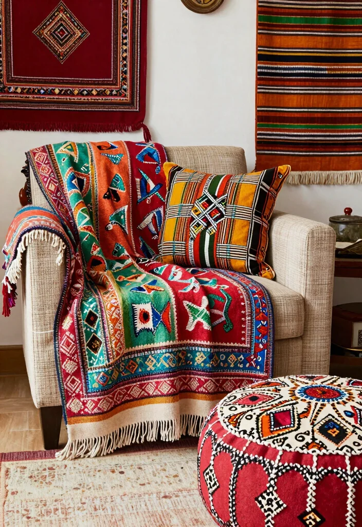 16 Afrohemian Decor Living Room Ideas Cultural Cozy Fusion - 12. Global Textiles 1