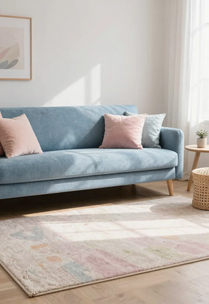 16 Blue Couch Living Room Rugs Ideas Perfect Color Pairings - 5. Soft Pastels 1