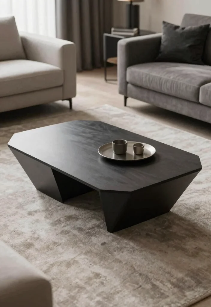 16 Coffee Table in Living Room Ideas Functional Centerpieces - 15. Geometric Tables 1