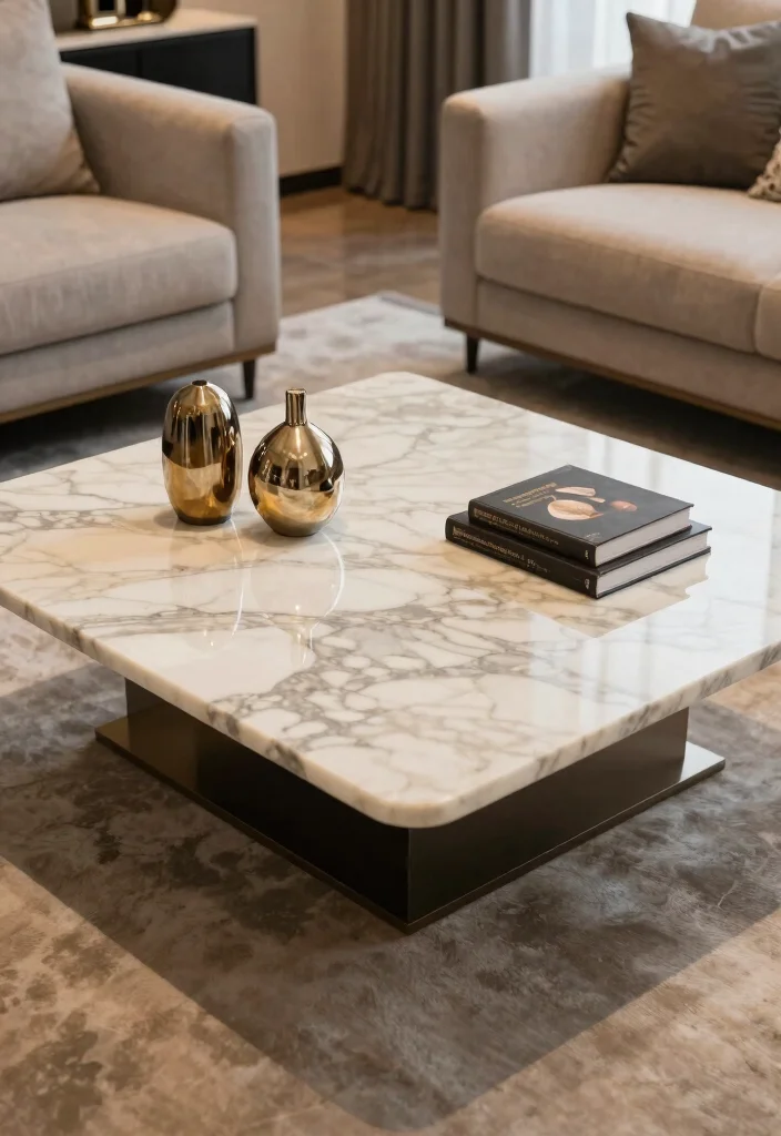 16 Coffee Table in Living Room Ideas Functional Centerpieces - 16. Luxurious Marble Tables 1