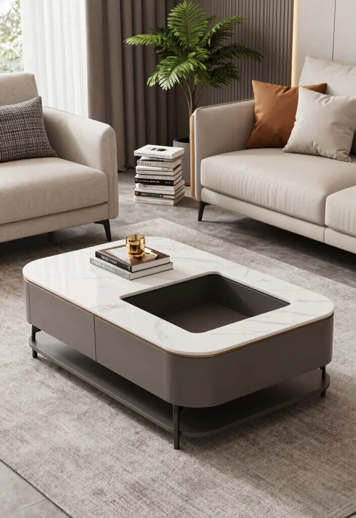 16 Coffee Table in Living Room Ideas Functional Centerpieces - 2. Multi-Functional Tables 1