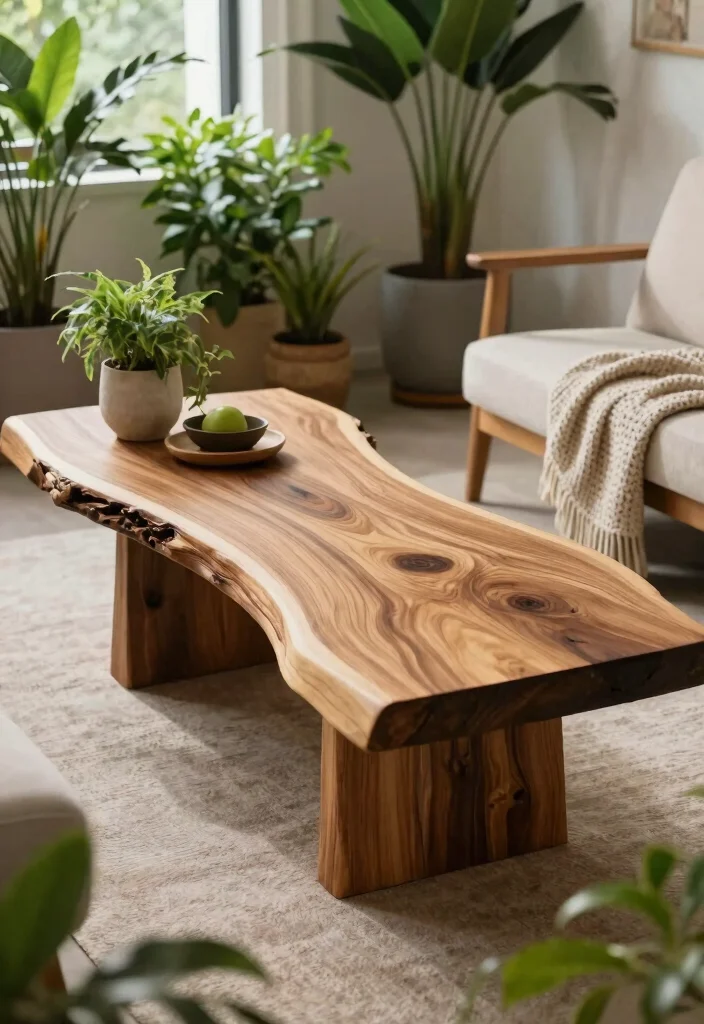 16 Coffee Table in Living Room Ideas Functional Centerpieces - 5. Nature-Inspired Designs 1