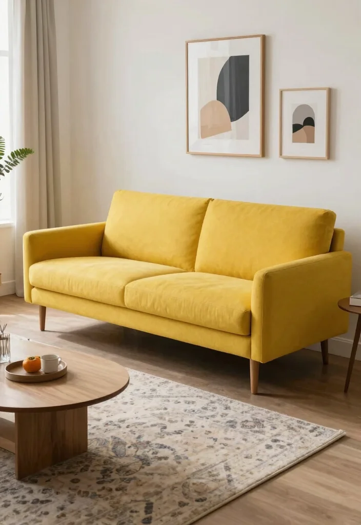 16 Couch for Living Room Ideas: Comfortable and Stylish Eco-Friendly Seating - 11. Mid-Century Modern Couch with Eco-Friendly Materials 1