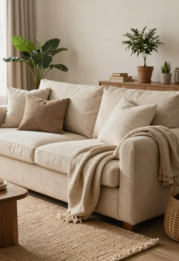 16 Couch for Living Room Ideas: Comfortable and Stylish Eco-Friendly Seating - 15. Textured Couch with Natural Fibers 1