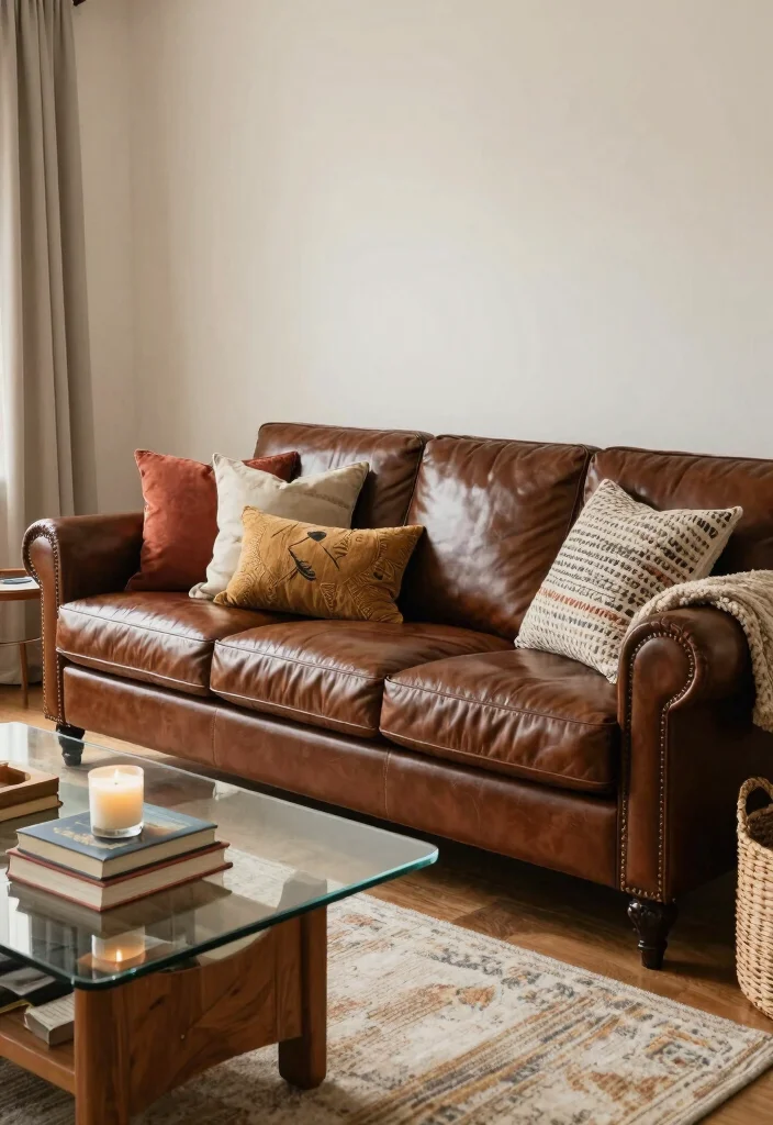 16 Couch for Living Room Ideas: Comfortable and Stylish Eco-Friendly Seating - 8. Classic Leather Couch with Sustainable Sourcing 1