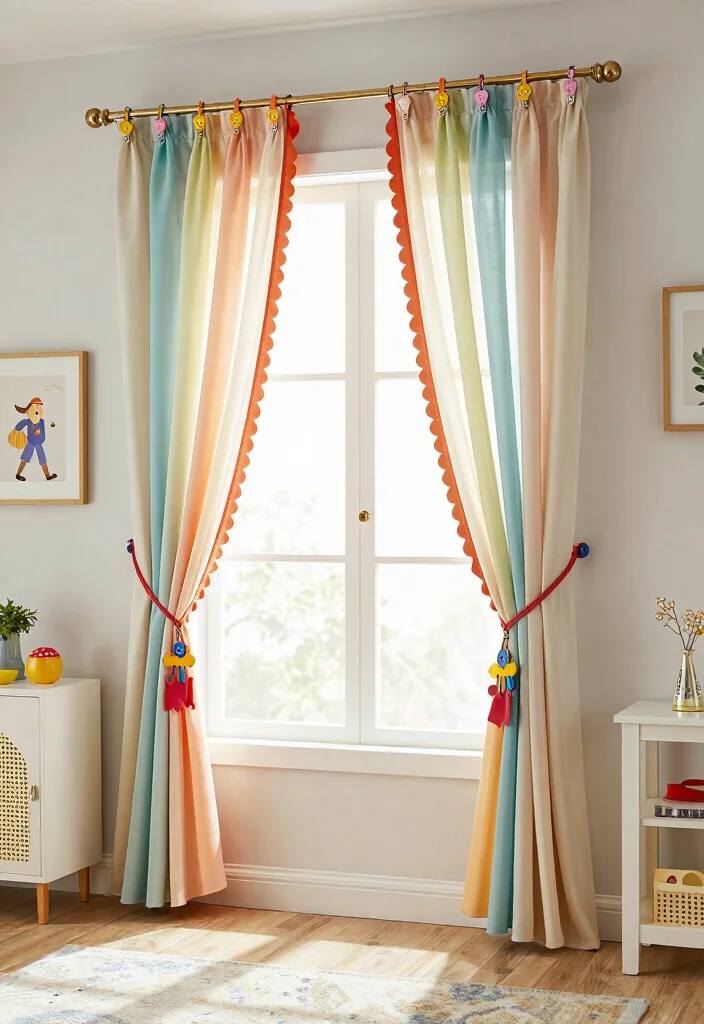 16 Living Room Blinds and Curtains Ideas Layered Window Style - 14. Playful Layering with Accessories 1