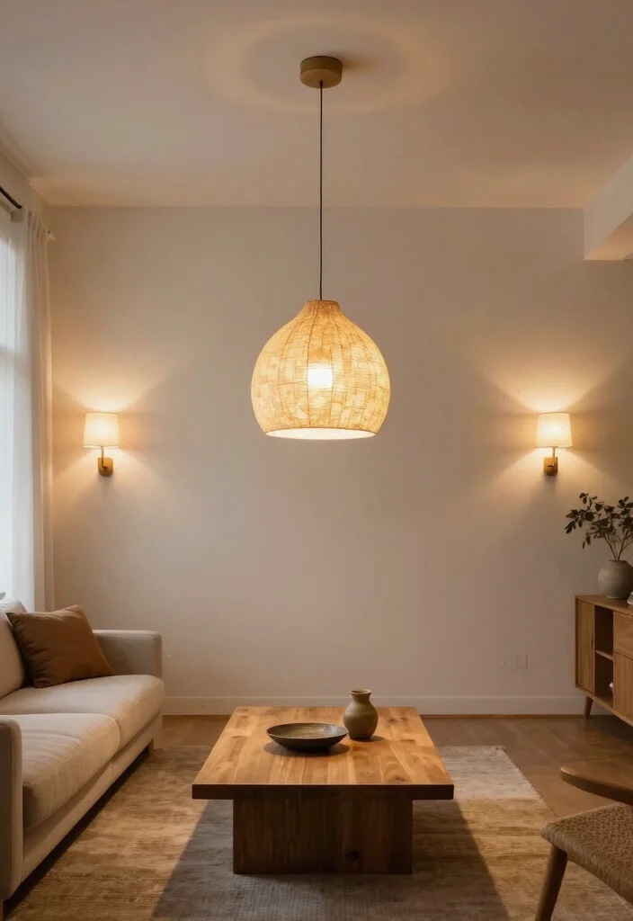 16 Long Living Room Decor Ideas for Smart Flow and Balance - 10. Statement Lighting 1