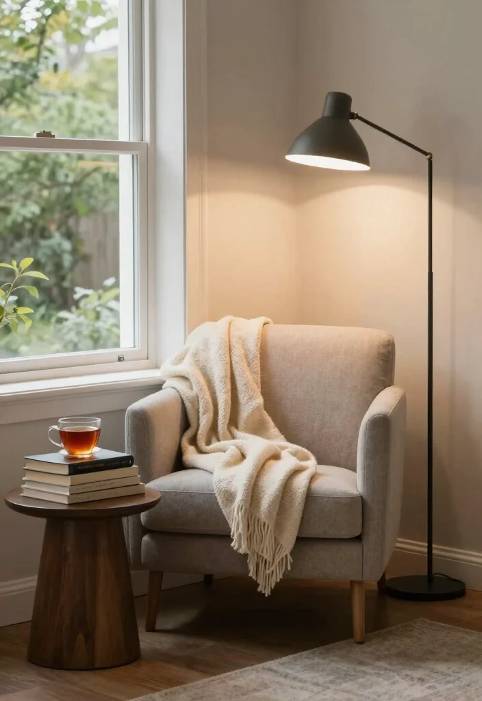 16 Long Living Room Decor Ideas for Smart Flow and Balance - 15. Create a Cozy Reading Nook 1