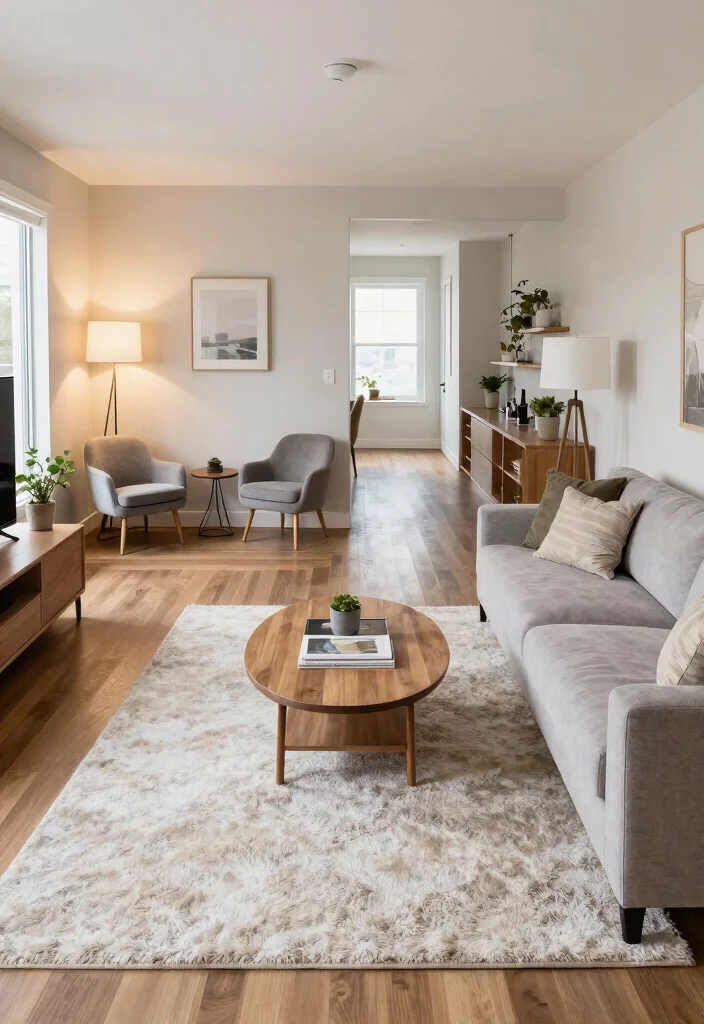 16 Long Living Room Decor Ideas for Smart Flow and Balance - 3. Create Zones with Furniture Placement 1