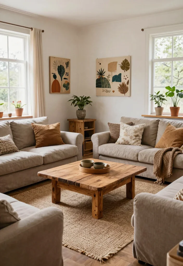 16 Long Living Room Decor Ideas for Smart Flow and Balance - 4. Sustainable Materials and Furniture 1