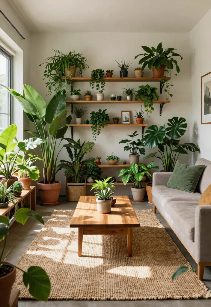 16 Long Living Room Decor Ideas for Smart Flow and Balance - 7. Incorporate Natural Elements 1