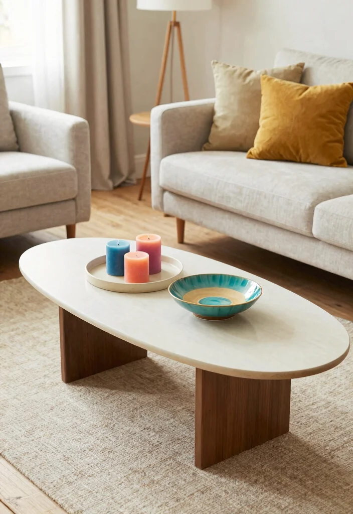 16 Oval Coffee Table Living Room Ideas: Soft Flowing Shape - 13. Update with Accessories 1