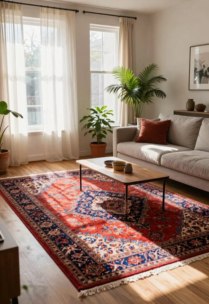 16 Persian Rug Living Room Aesthetic Ideas: Timeless Artful Style - 5. Utilizing Natural Light 1
