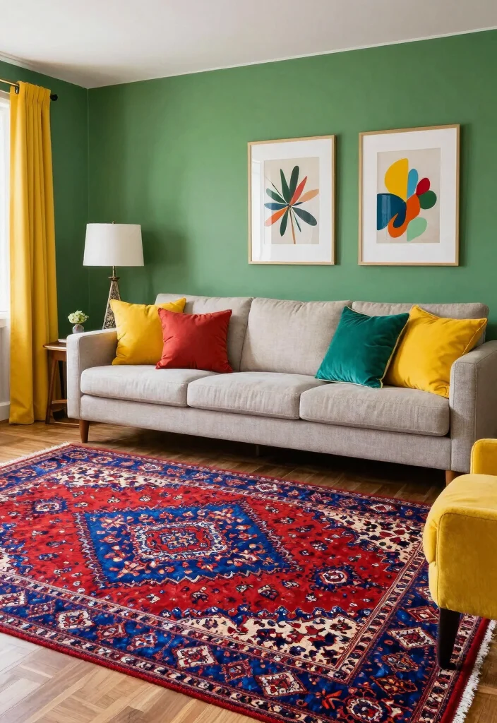 16 Persian Rug Living Room Aesthetic Ideas: Timeless Artful Style - 9. Understanding the Color Wheel 1