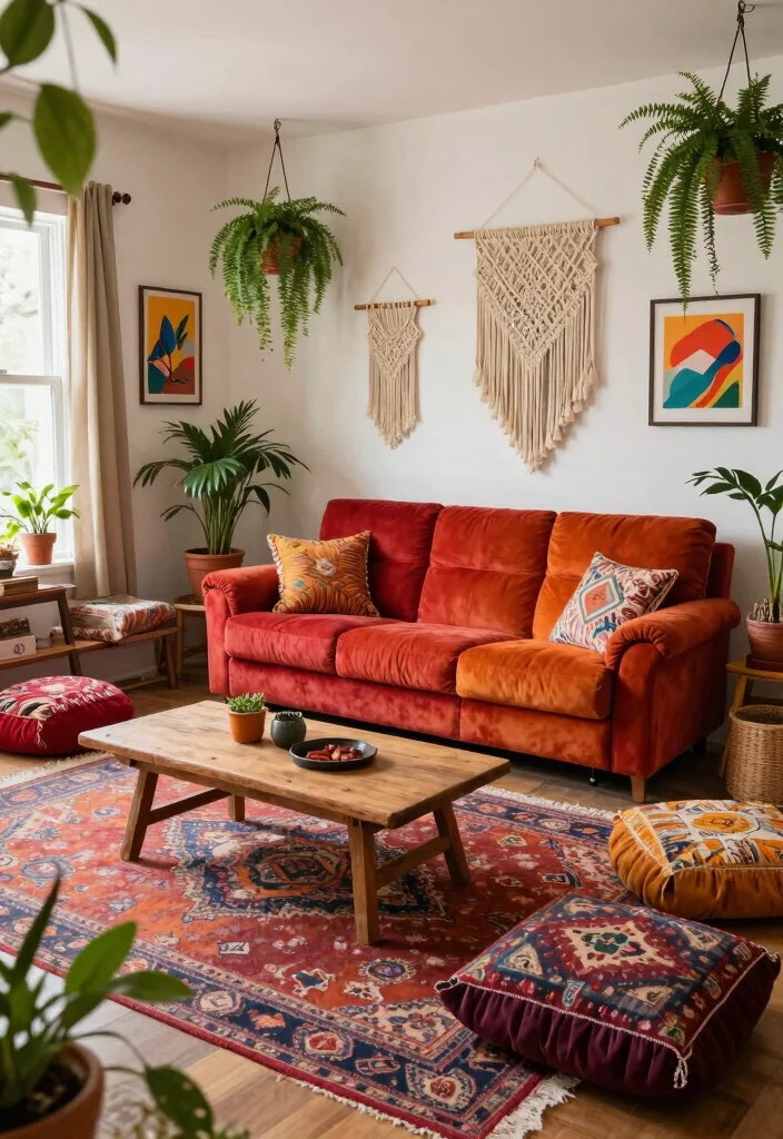 16 Recliner Couch Living Room Ideas: Comfort Meets Style - 2. Cozy Bohemian Vibes 1