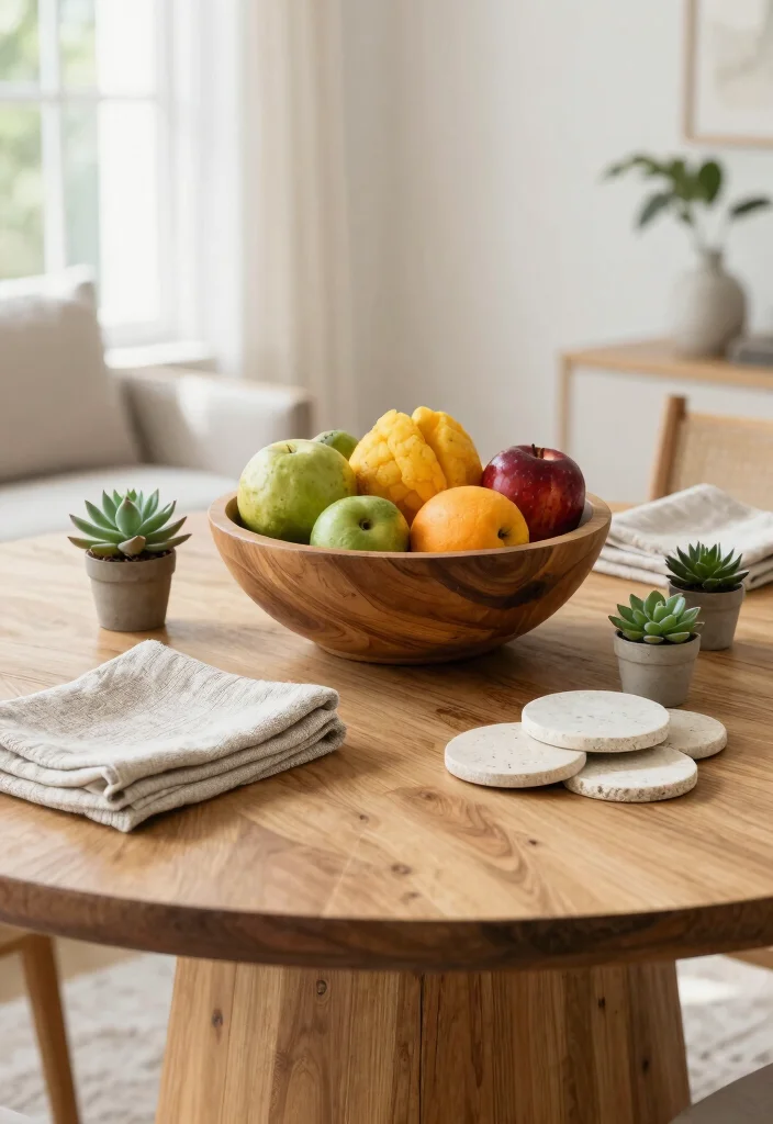 16 Round Table Decor Living Room Ideas for Soft Balanced Styling - 1. Embrace Natural Elements 1