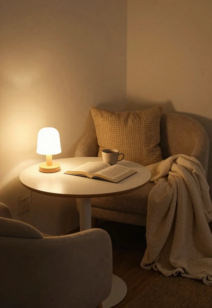 16 Round Table Decor Living Room Ideas for Soft Balanced Styling - 15. Craft a Cozy Nook 1