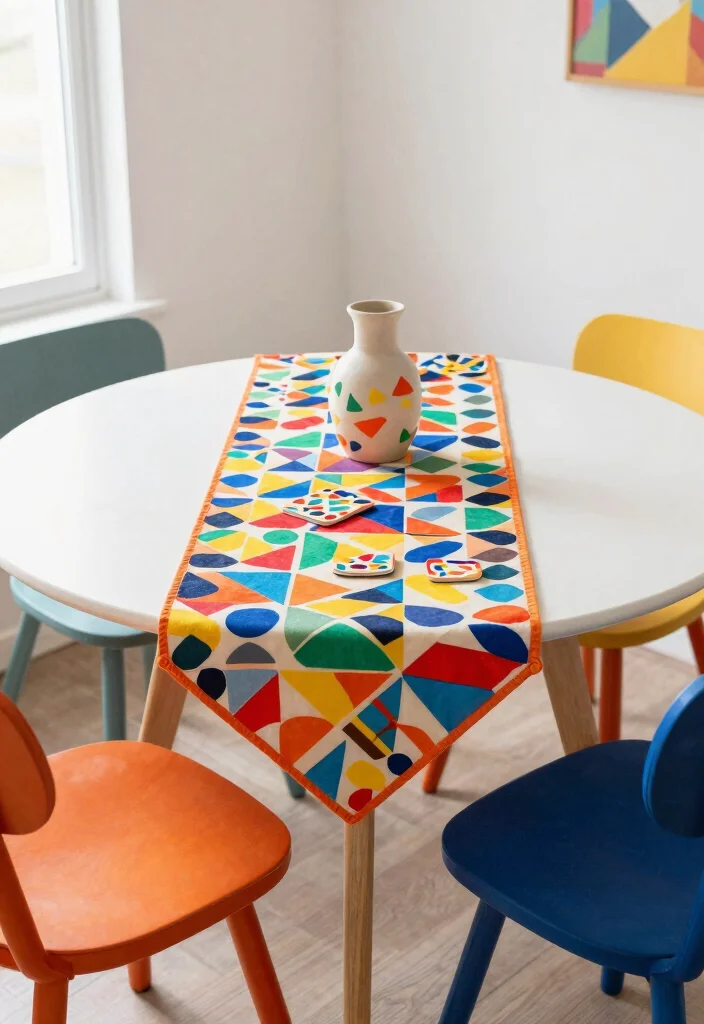 16 Round Table Decor Living Room Ideas for Soft Balanced Styling - 5. Playful Prints 1