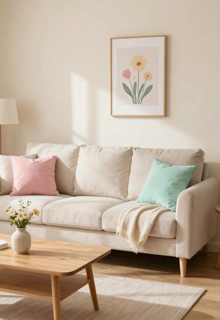 17 Chic Feminine Living Room Decor Ideas for Your Girl Apartment - 1. Soft Color Palette 1