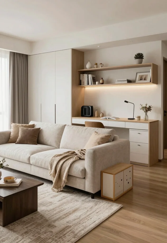 17 Chic Feminine Living Room Decor Ideas for Your Girl Apartment - 10. Multi-Functional Spaces 1