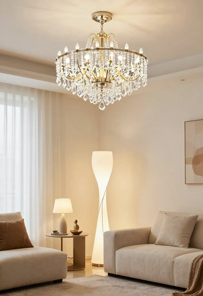 17 Chic Feminine Living Room Decor Ideas for Your Girl Apartment - 4. Statement Lighting 1