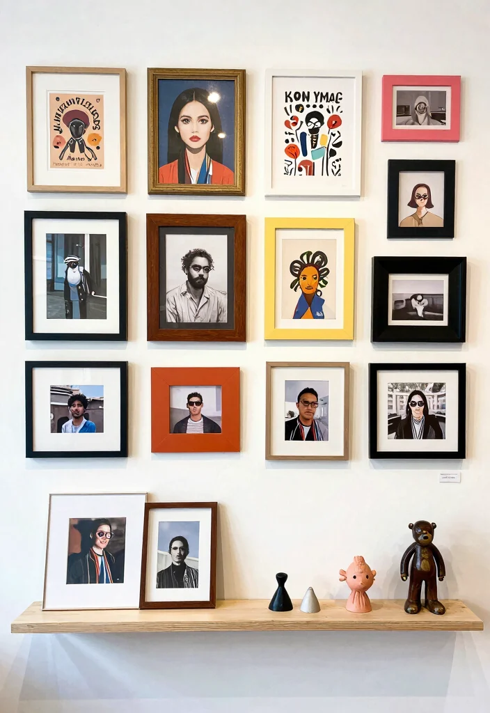 17 Chic Feminine Living Room Decor Ideas for Your Girl Apartment - 6. Personalized Art Displays 1