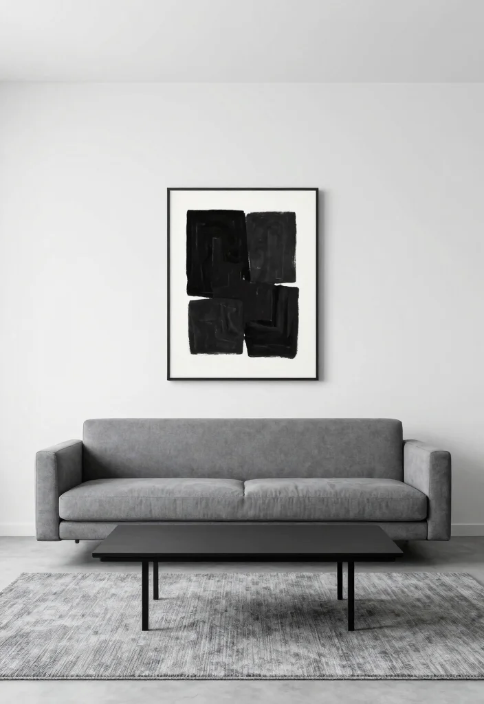17 Gray Rug Living Room Ideas: Neutral Modern Base - 5. Minimalist Approach 1
